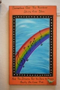 Hand-Painted Upcycled Kitchen Cabinet Door by Dena Lynn